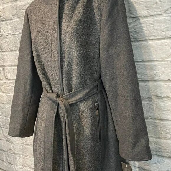 Vince Camuto Grey Two-Toned Long Coat | Size Small - 2 - Picture 8 of 11